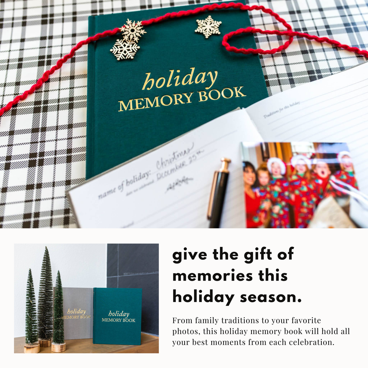 Holiday Memory Book & Family Keepsake | Christmas Gift