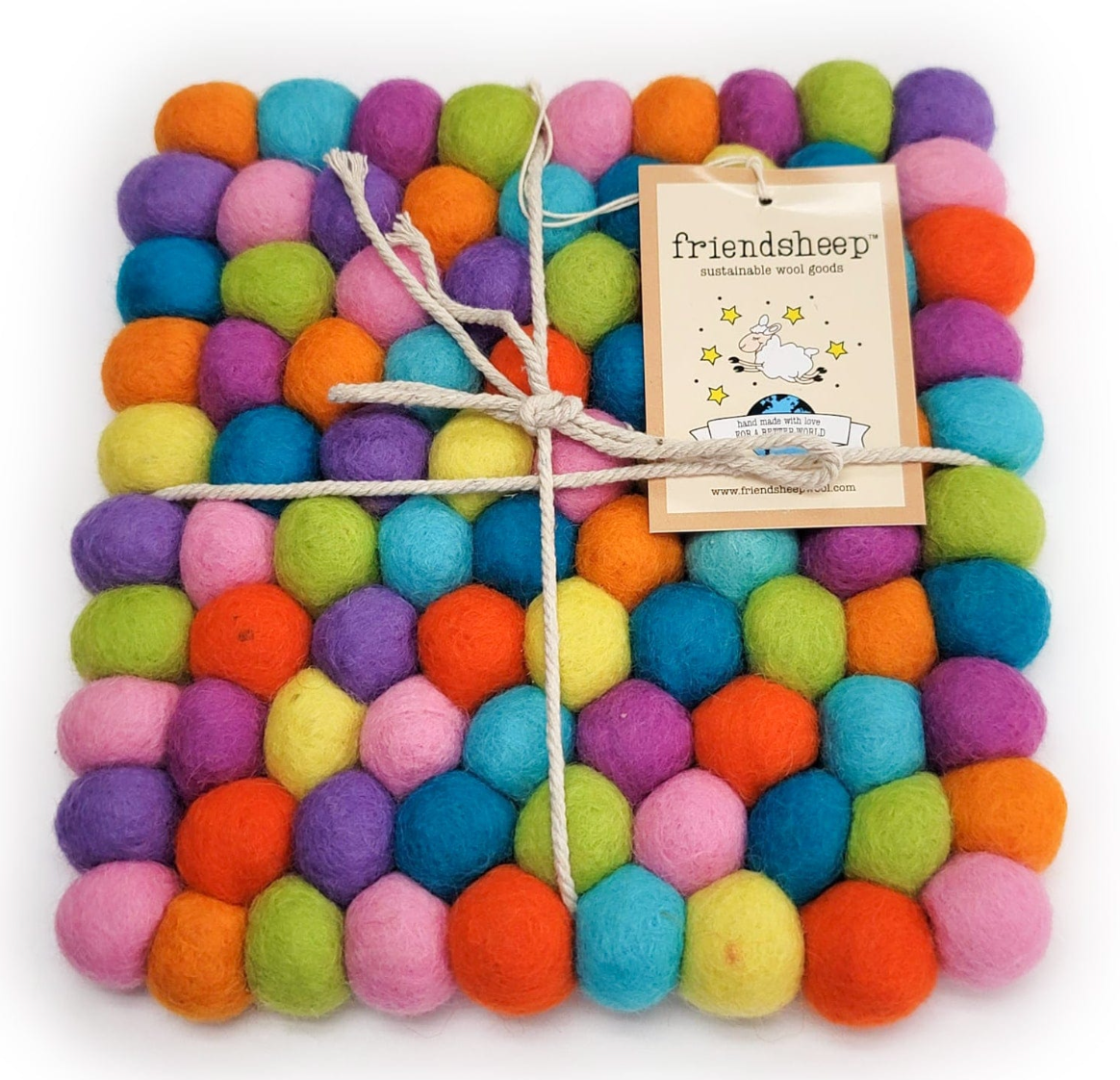 Shiny Happy Eco Coasters and Trivets - Rainbow