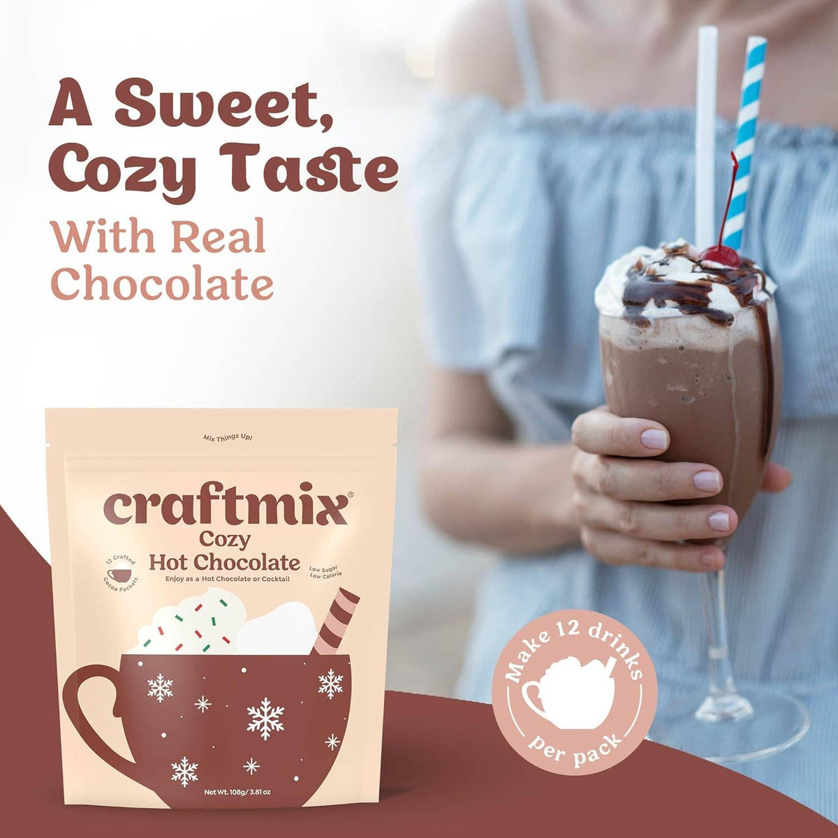Cozy Hot Chocolate & Cocktail Mixer - 6 Servings Multipack
