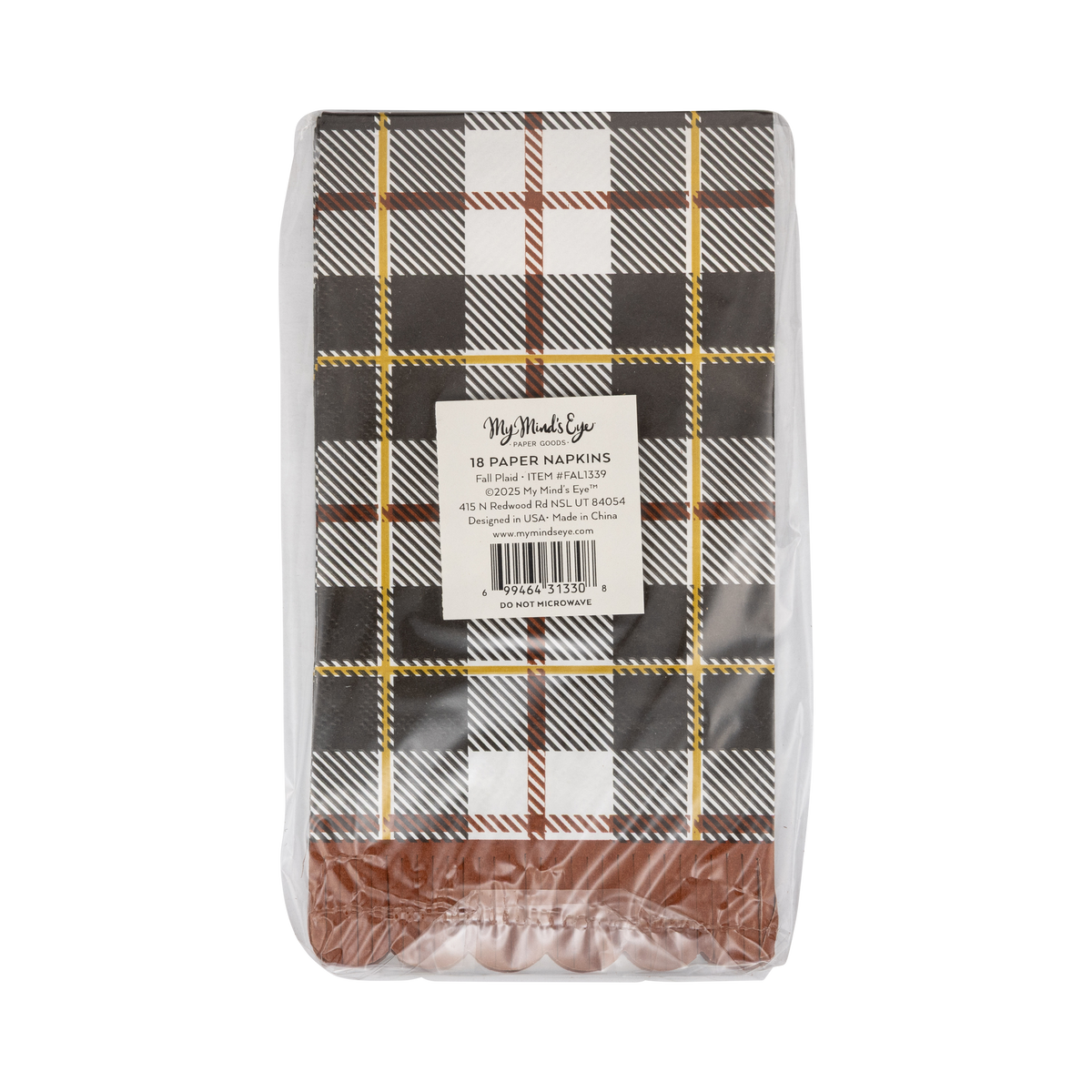 FAL1339 - Black Fall Plaid Dinner Napkin