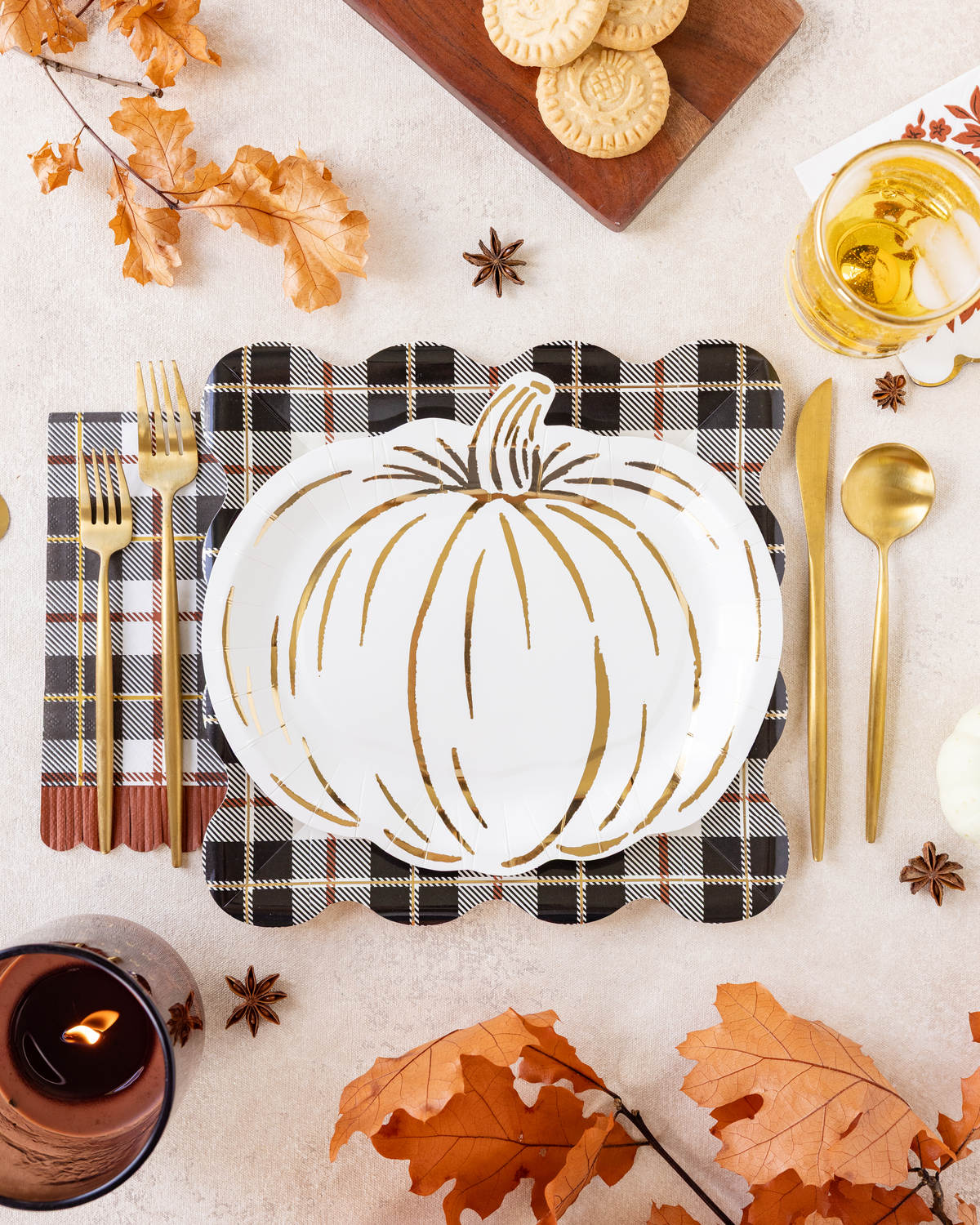FAL1339 - Black Fall Plaid Dinner Napkin